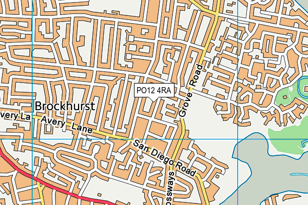 PO12 4RA map - OS VectorMap District (Ordnance Survey)