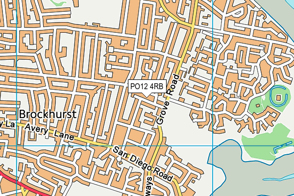 PO12 4RB map - OS VectorMap District (Ordnance Survey)