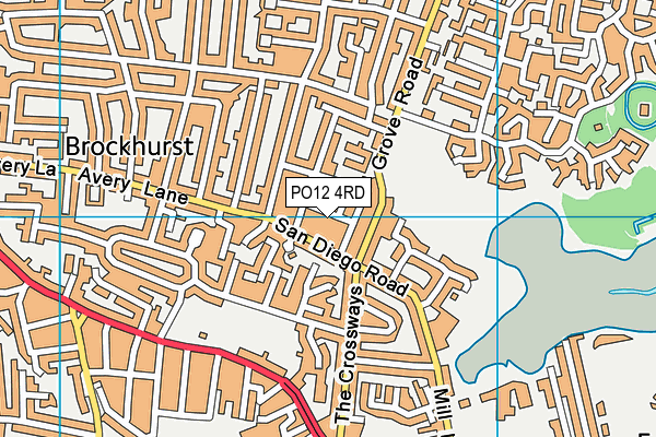 PO12 4RD map - OS VectorMap District (Ordnance Survey)