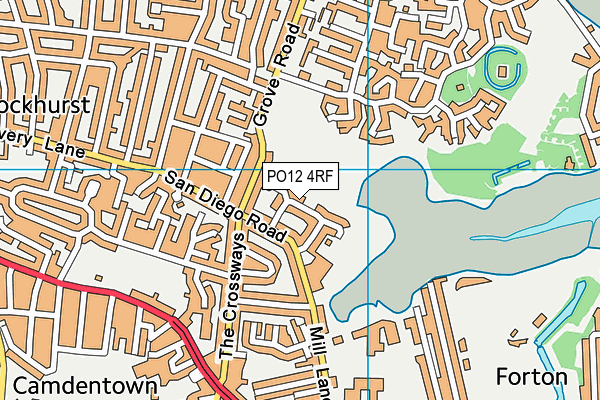 PO12 4RF map - OS VectorMap District (Ordnance Survey)