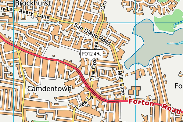 PO12 4RJ map - OS VectorMap District (Ordnance Survey)