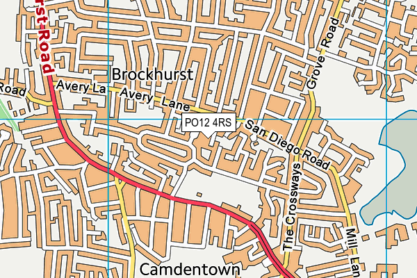 PO12 4RS map - OS VectorMap District (Ordnance Survey)