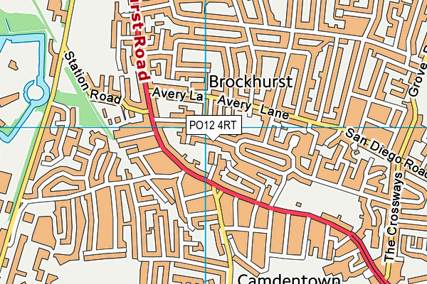 PO12 4RT map - OS VectorMap District (Ordnance Survey)