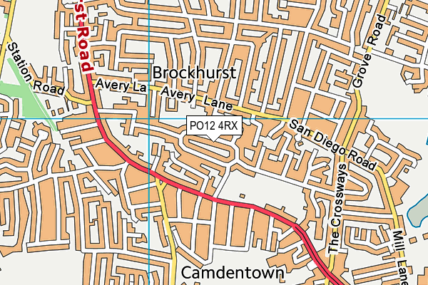 PO12 4RX map - OS VectorMap District (Ordnance Survey)