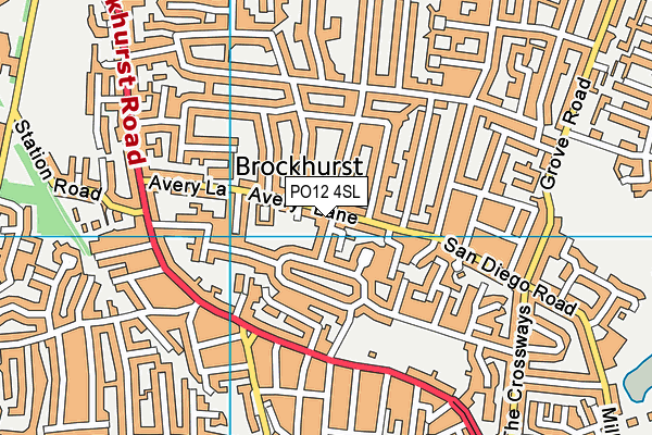 PO12 4SL map - OS VectorMap District (Ordnance Survey)