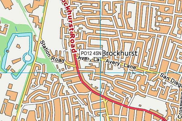 PO12 4SN map - OS VectorMap District (Ordnance Survey)
