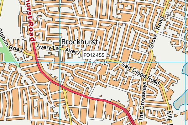 PO12 4SS map - OS VectorMap District (Ordnance Survey)