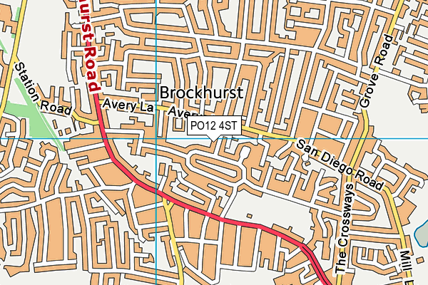 PO12 4ST map - OS VectorMap District (Ordnance Survey)