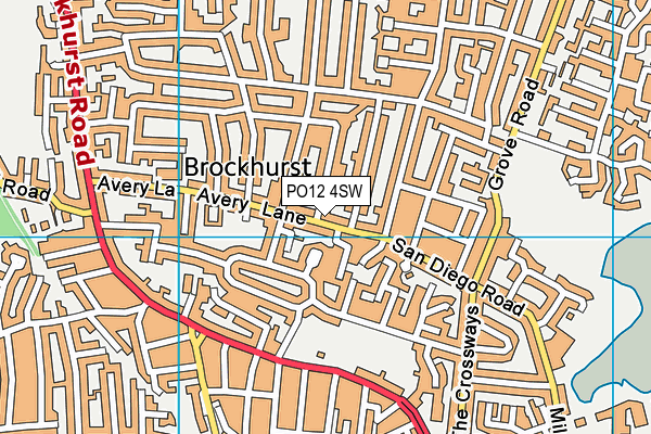 PO12 4SW map - OS VectorMap District (Ordnance Survey)