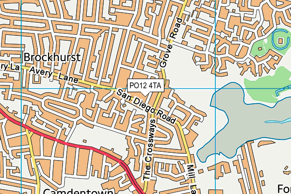 PO12 4TA map - OS VectorMap District (Ordnance Survey)