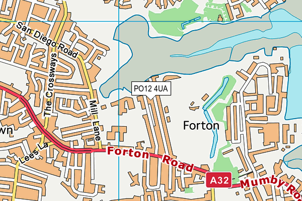 PO12 4UA map - OS VectorMap District (Ordnance Survey)