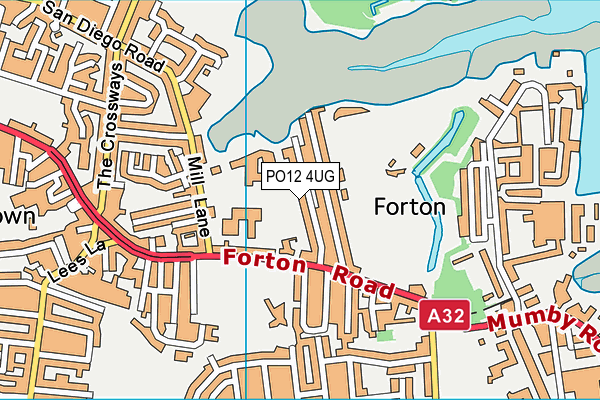 PO12 4UG map - OS VectorMap District (Ordnance Survey)