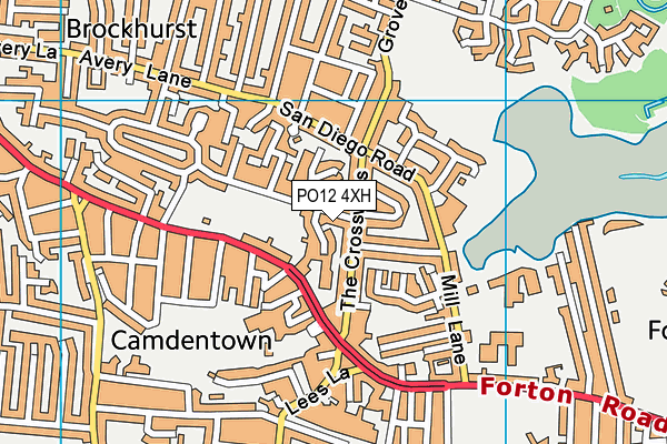 PO12 4XH map - OS VectorMap District (Ordnance Survey)