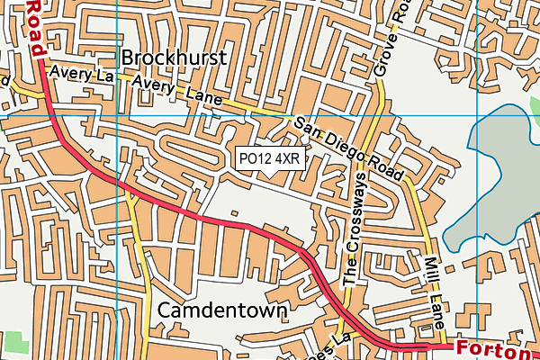 PO12 4XR map - OS VectorMap District (Ordnance Survey)