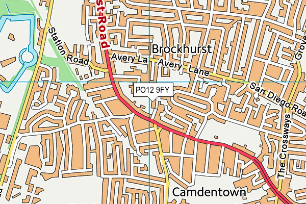 PO12 9FY map - OS VectorMap District (Ordnance Survey)