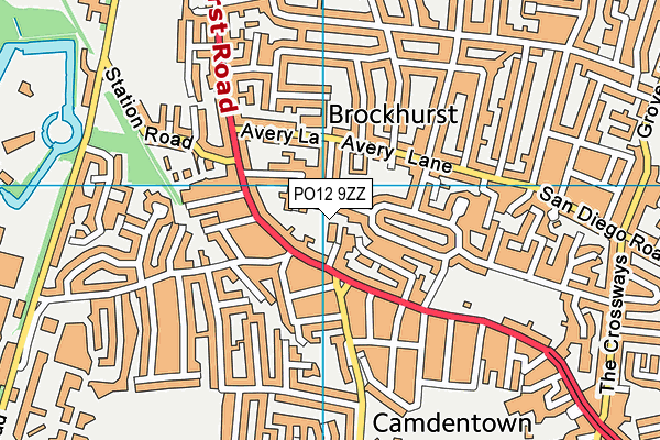 PO12 9ZZ map - OS VectorMap District (Ordnance Survey)