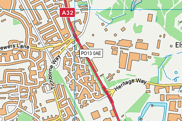 PO13 0AE map - OS VectorMap District (Ordnance Survey)