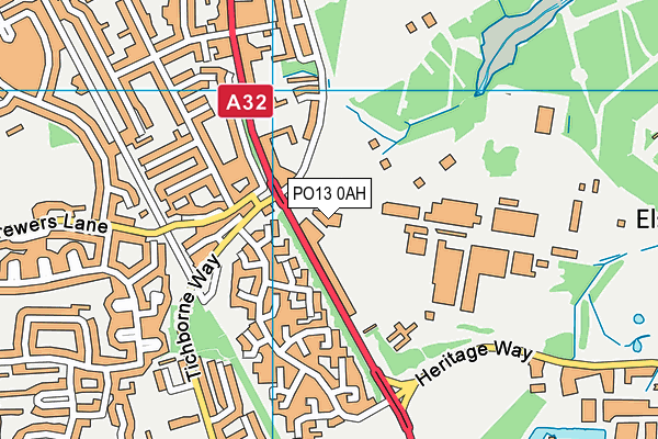 PO13 0AH map - OS VectorMap District (Ordnance Survey)