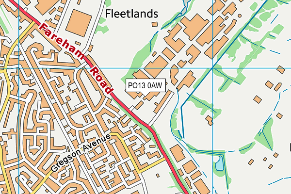 Fleetlands Golf Course map (PO13 0AW) - OS VectorMap District (Ordnance Survey)