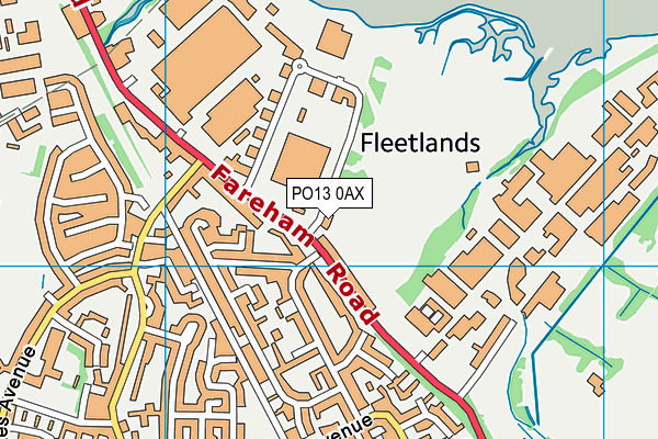 Fleetlands map (PO13 0AX) - OS VectorMap District (Ordnance Survey)
