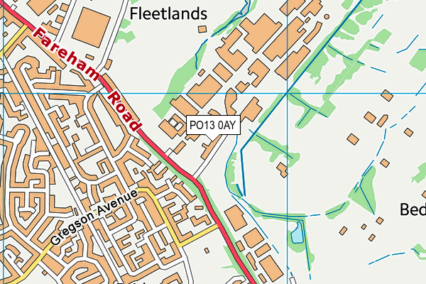 PO13 0AY map - OS VectorMap District (Ordnance Survey)