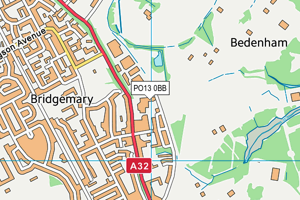 PO13 0BB map - OS VectorMap District (Ordnance Survey)