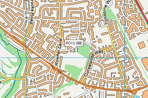 PO13 0BE map - OS VectorMap District (Ordnance Survey)