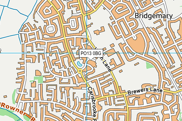 PO13 0BG map - OS VectorMap District (Ordnance Survey)