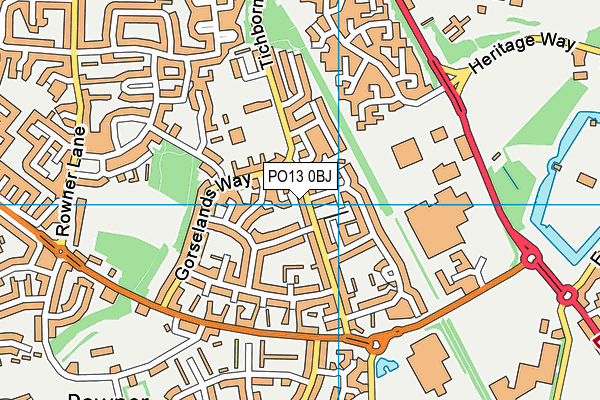 PO13 0BJ map - OS VectorMap District (Ordnance Survey)