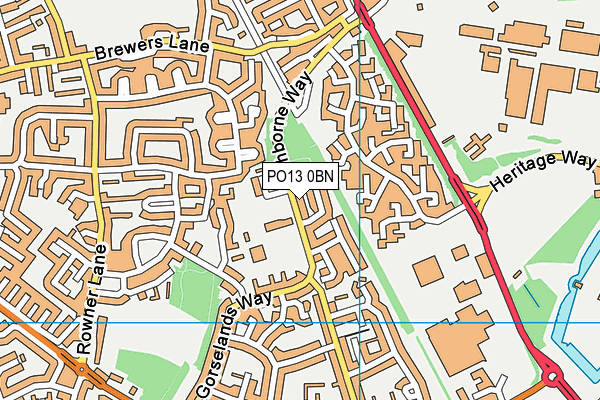 Rowner Junior map (PO13 0BN) - OS VectorMap District (Ordnance Survey)