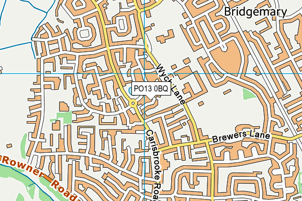 PO13 0BQ map - OS VectorMap District (Ordnance Survey)