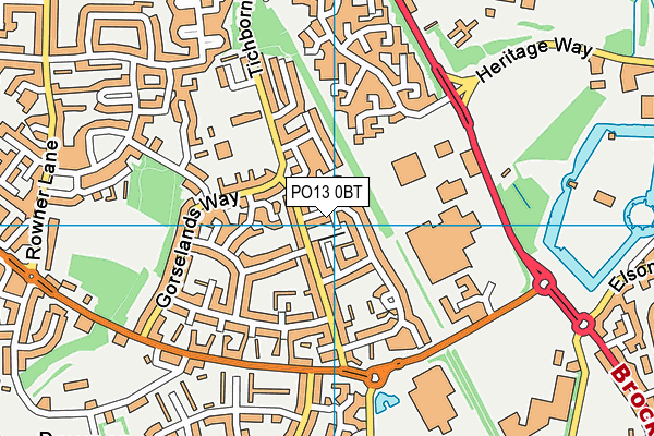 PO13 0BT map - OS VectorMap District (Ordnance Survey)