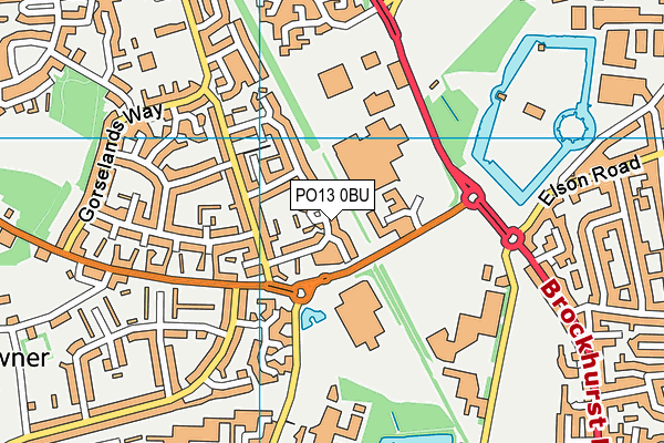 PO13 0BU map - OS VectorMap District (Ordnance Survey)