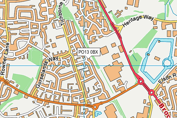 PO13 0BX map - OS VectorMap District (Ordnance Survey)