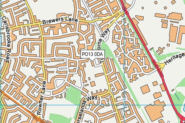 PO13 0DA map - OS VectorMap District (Ordnance Survey)