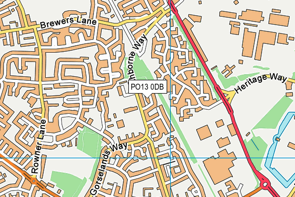 PO13 0DB map - OS VectorMap District (Ordnance Survey)