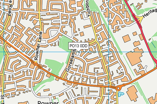 PO13 0DD map - OS VectorMap District (Ordnance Survey)