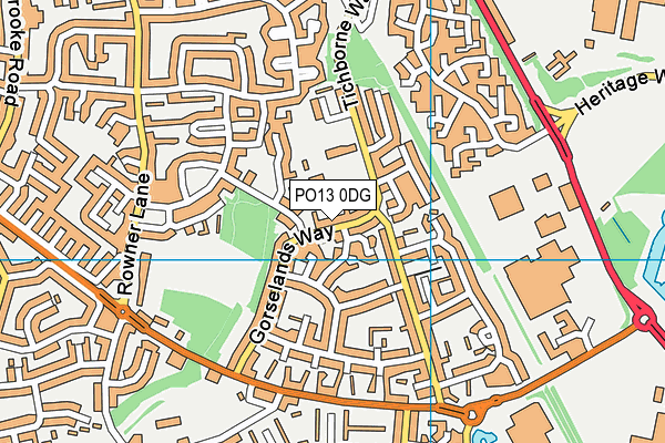 PO13 0DG map - OS VectorMap District (Ordnance Survey)