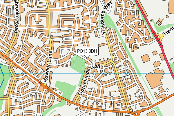 PO13 0DH map - OS VectorMap District (Ordnance Survey)