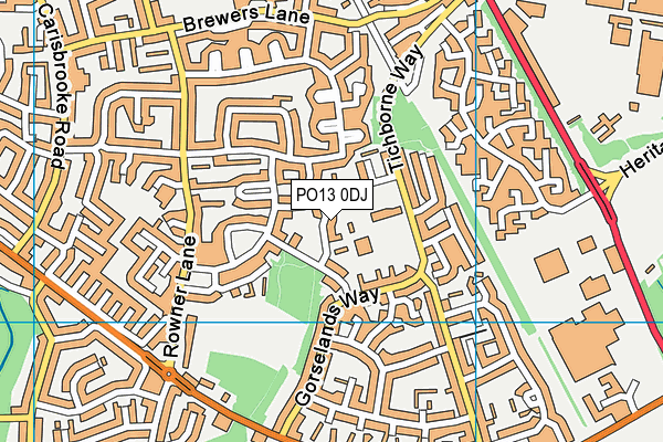 PO13 0DJ map - OS VectorMap District (Ordnance Survey)