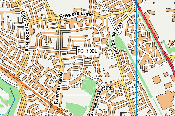 PO13 0DL map - OS VectorMap District (Ordnance Survey)