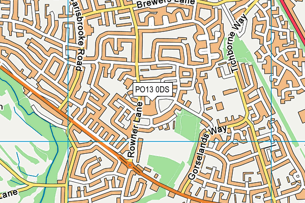 PO13 0DS map - OS VectorMap District (Ordnance Survey)