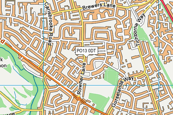 PO13 0DT map - OS VectorMap District (Ordnance Survey)