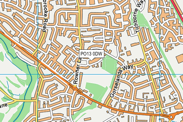 PO13 0DW map - OS VectorMap District (Ordnance Survey)