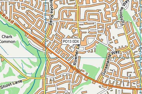 PO13 0DX map - OS VectorMap District (Ordnance Survey)