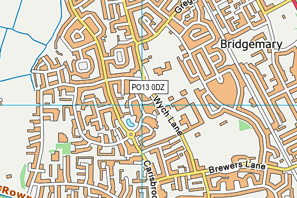 PO13 0DZ map - OS VectorMap District (Ordnance Survey)