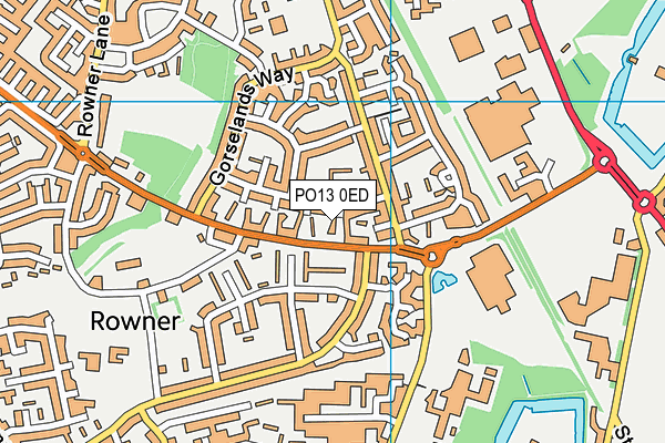 PO13 0ED map - OS VectorMap District (Ordnance Survey)