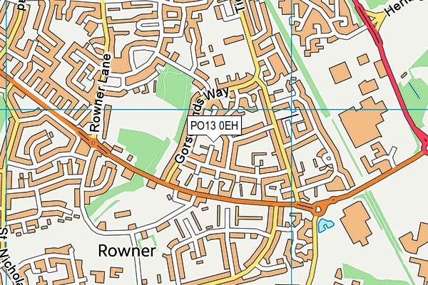 PO13 0EH map - OS VectorMap District (Ordnance Survey)