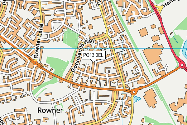 PO13 0EL map - OS VectorMap District (Ordnance Survey)