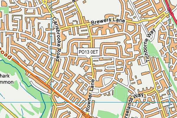 PO13 0ET map - OS VectorMap District (Ordnance Survey)